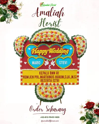 Karangan Papan Bunga Pernikahan di Wijirejo